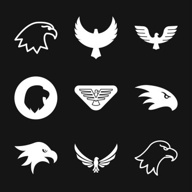 Kartal simgesi. Logo tasarım vektör şablonu, düz simge.