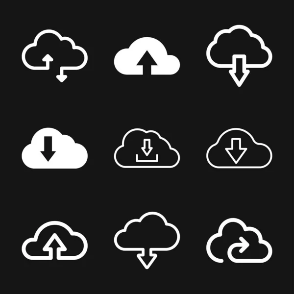 Icône Cloud, contour et illustration vectorielle solide — Image vectorielle