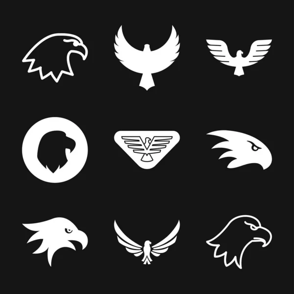 Icono del águila. Plantilla de vector de diseño de logotipo, icono plano . — Vector de stock