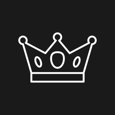 Arka planda izole trendy düz tarzda Crown Icon.