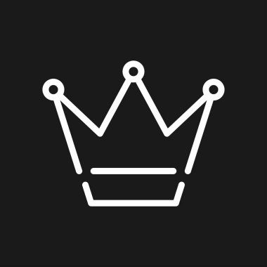 Arka planda izole trendy düz tarzda Crown Icon.
