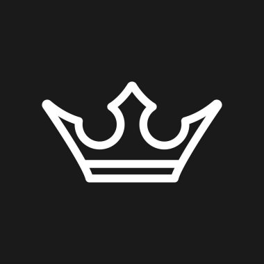 Arka planda izole trendy düz tarzda Crown Icon.