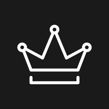 Arka planda izole trendy düz tarzda Crown Icon.