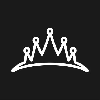 Düz tarzda Vektör Diadem simgesi. Royalty taç illüstrasyon pictogram.