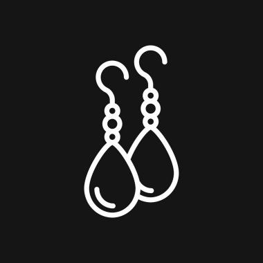 Küpe simgesi. İnci küpe vektör simgesi vektör illüstrasyon