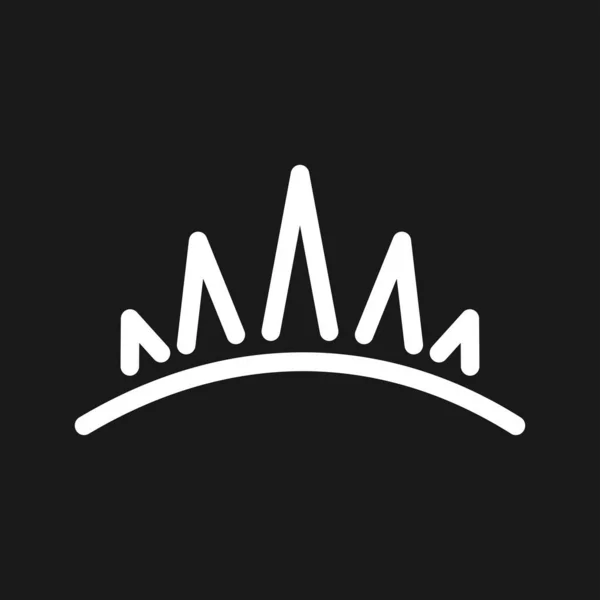 Icono de Diadema vectorial en estilo plano. Pictograma de ilustración de corona de regalías . — Vector de stock