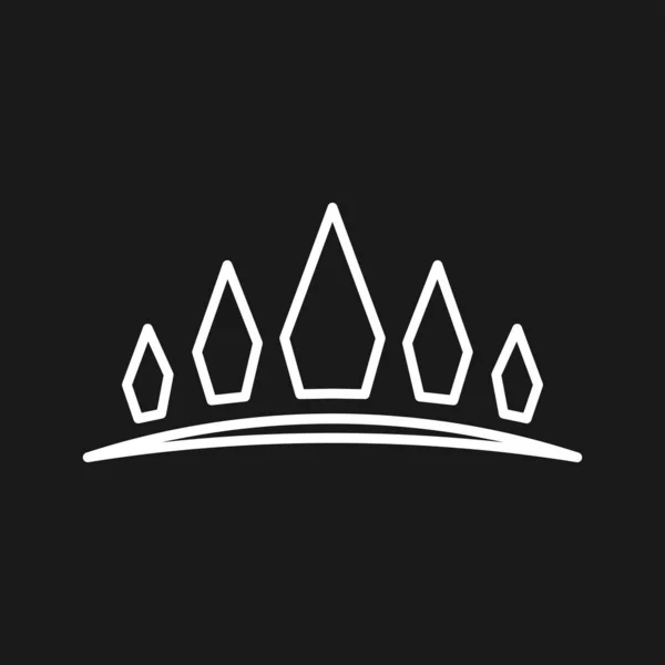 Icono de Diadema vectorial en estilo plano. Pictograma de ilustración de corona de regalías . — Vector de stock