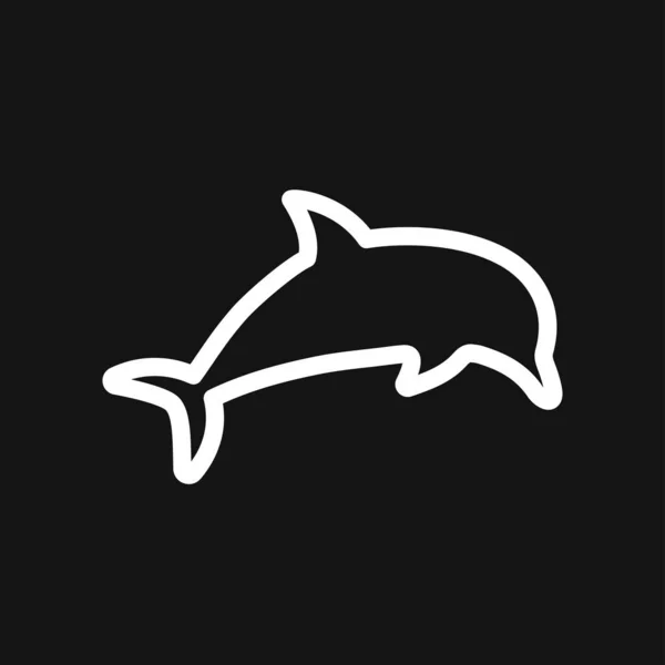 Ikona Dolphin, ikona wektora ssak wodnego dla aplikacji zwierzęcych i stron internetowych — Wektor stockowy