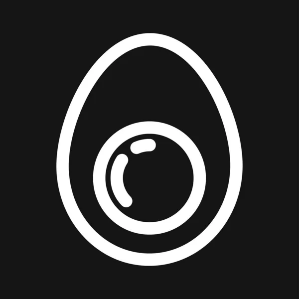 Icono del vector del huevo, símbolo de la comida del desayuno. Ilustración vectorial plana — Archivo Imágenes Vectoriales