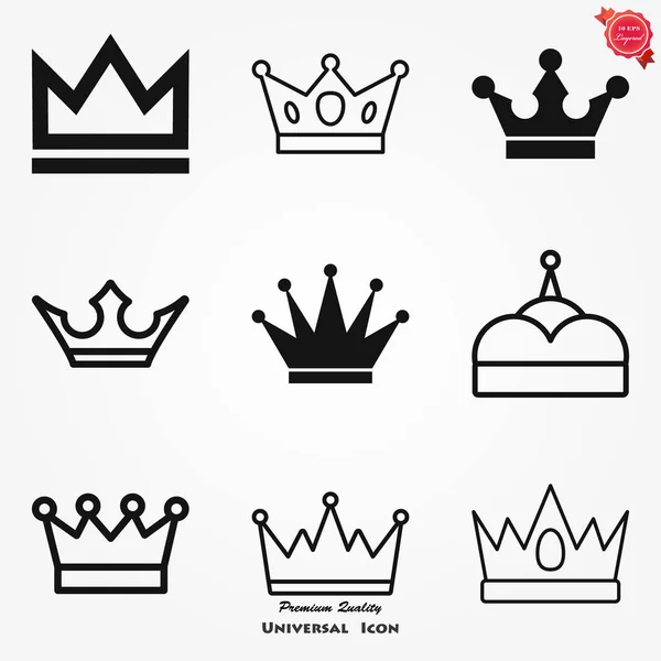 Crown Icon w modnym, płaskim stylu na tle. — Wektor stockowy