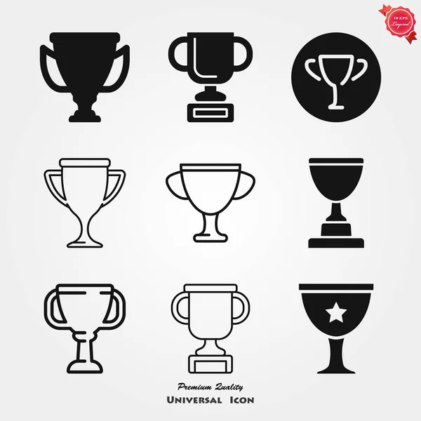 Trophy cup icon. Sport competition silhouette symbol. — Stock Vector