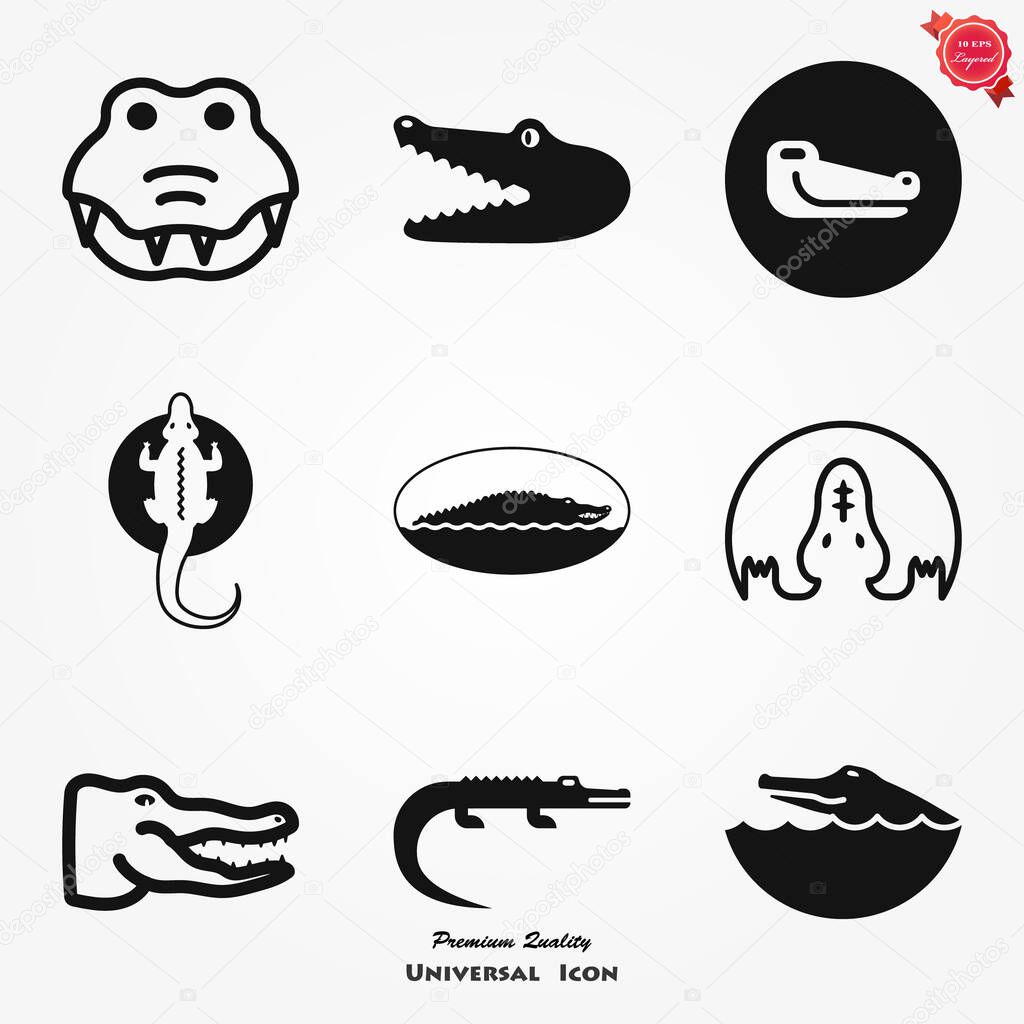 Crocodile icon. zoo animal flat design. vector illustration