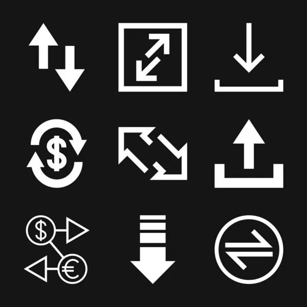 Överför Ikonen Pengar Symbol Isolerad Bakgrunden — Stock vektor