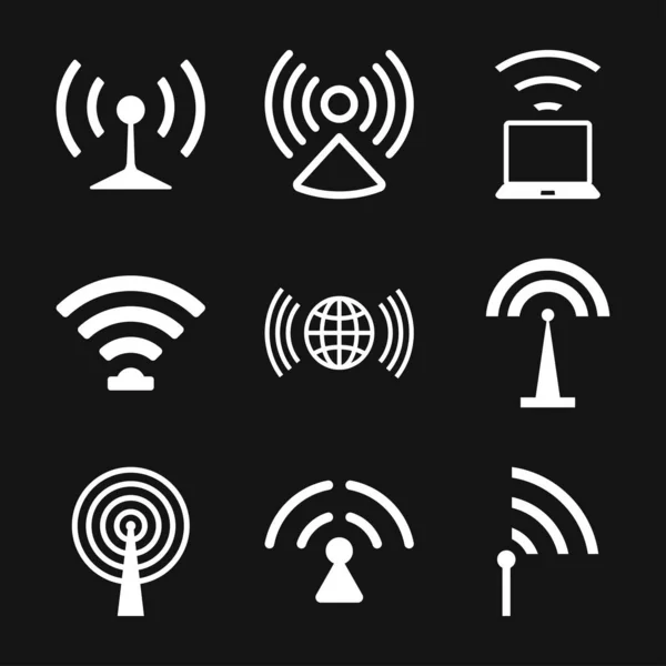 Wifi Ikon Számítógépes Hálózati Kapcsolatok Szimbólum Elszigetelt Háttér — Stock Vector