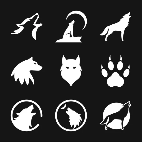 Icône Loup Symbole Animal Isolé Sur Fond — Image vectorielle