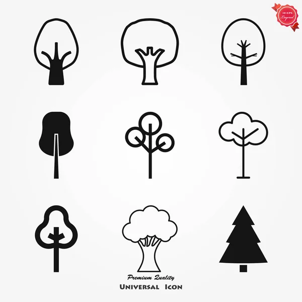 Träd Ikon Träd Symbol Isolerad Bakgrunden — Stock vektor