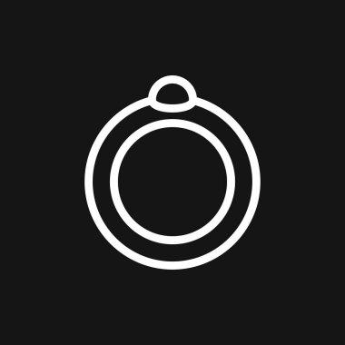 Yüzük ikonu, nişan ve alyans. Çizgi tasarımı, Vektör düz illüstrasyon