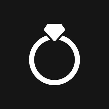 Yüzük ikonu, nişan ve alyans. Çizgi tasarımı, Vektör düz illüstrasyon