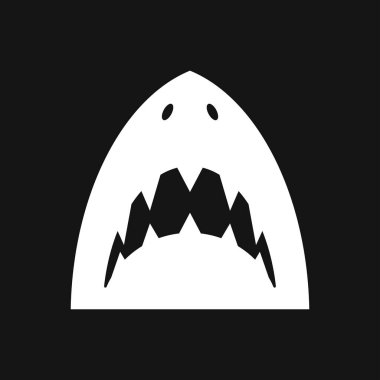 Köpekbalığı simgesi. Siluet köpekbalığı arka planda izole edilmiş. Hayvan sembolü