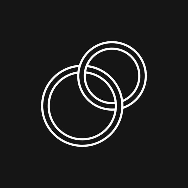 Ring icon, engagement and wedding ring. Line art design, Vector flat illustration