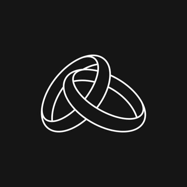 Ring icon, engagement and wedding ring. Line art design, Vector flat illustration