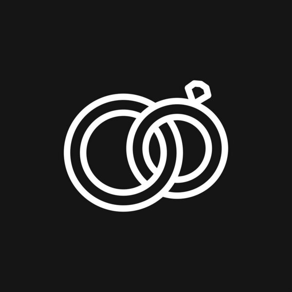 Ring icon, engagement and wedding ring. Line art design, Vector flat illustration