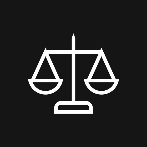 Scales Icon Scales Justice Vector Icon Court Law Symbol Flat — Stock Vector