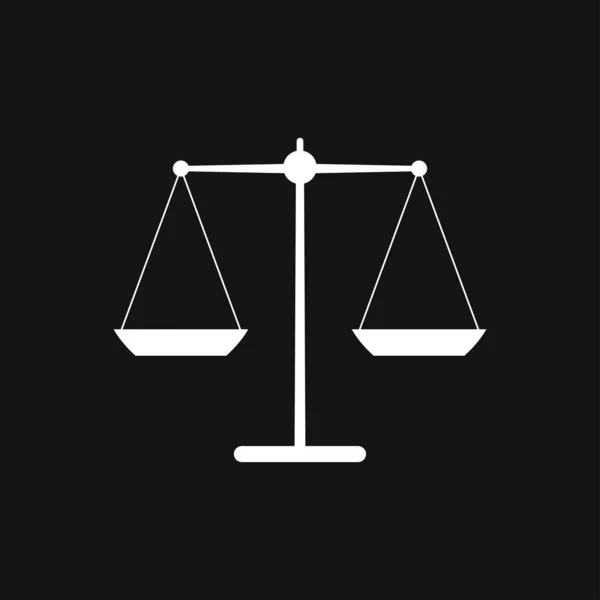 Scales Icon Scales Justice Vector Icon Court Law Symbol Flat — Stock Vector