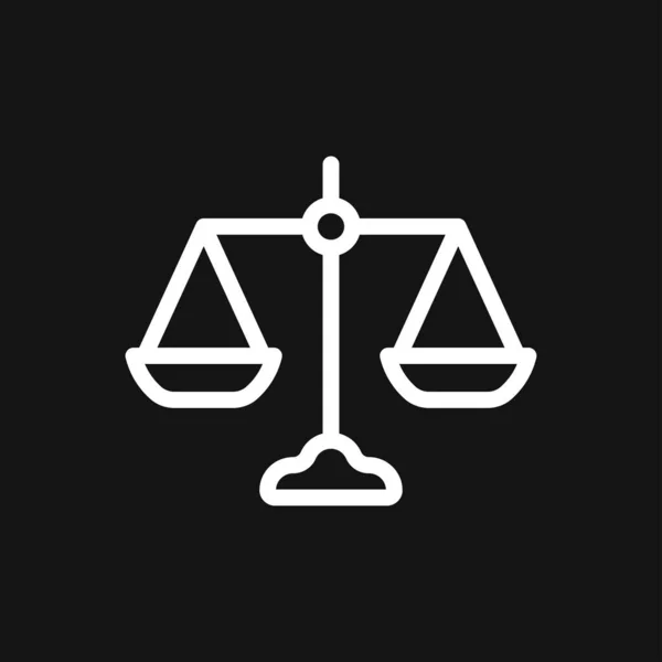 Ölçek Simgesi Adalet Vektör Ikonu Ölçekleri Hukuk Mahkemesi Sembolü Düz — Stok Vektör