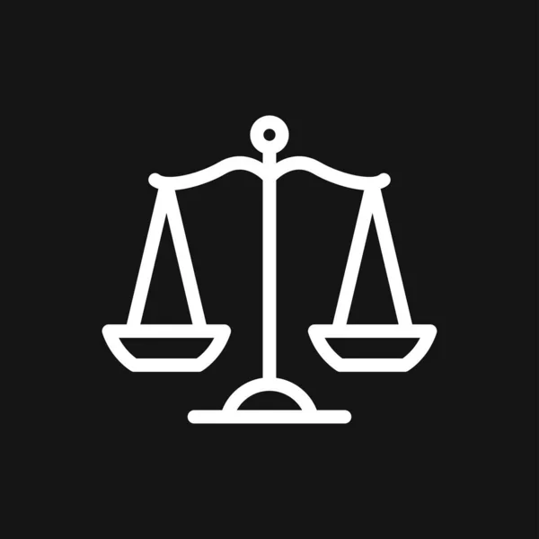 Scales Icon Scales Justice Vector Icon Court Law Symbol Flat — Stock Vector