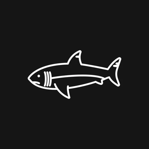 Ikona Rekina Rekin Sylwetka Odizolowany Tle Symbol Zwierzęcia — Wektor stockowy