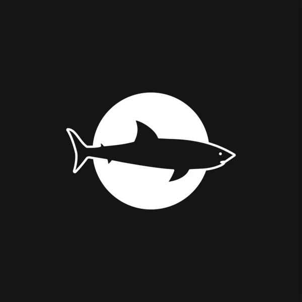 Köpekbalığı Simgesi Siluet Köpekbalığı Arka Planda Izole Edilmiş Hayvan Sembolü — Stok Vektör
