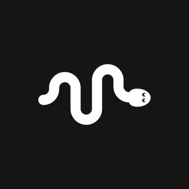 Yılan simgesi, arka planda izole edilmiş hayvan sembolü.