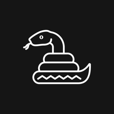 Yılan simgesi, arka planda izole edilmiş hayvan sembolü.