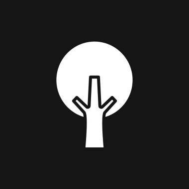 Ağaç simgesi, arkaplanda izole edilmiş ağaç sembolü.