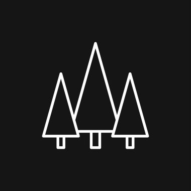 Ağaçlar simgesi, arkaplanda izole edilmiş ağaç sembolü.