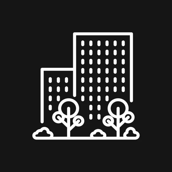Icono Urbano Símbolo Ciudad Aislado Fondo — Vector de stock
