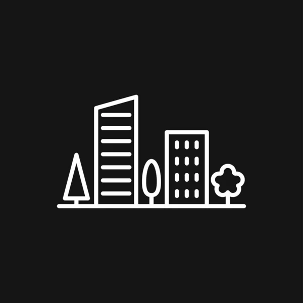 Icono Urbano Símbolo Ciudad Aislado Fondo — Vector de stock