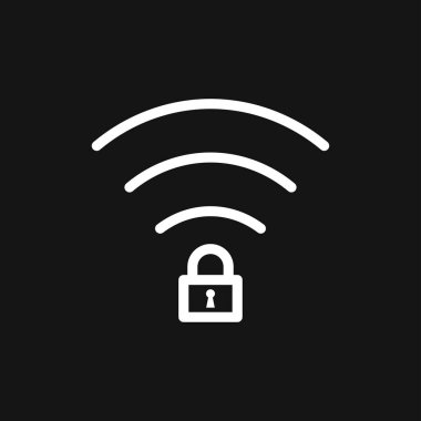 Wifi vektör simgesi. Bilgisayar ve ağ bağlantıları arkaplanda izole edilmiş sembol.