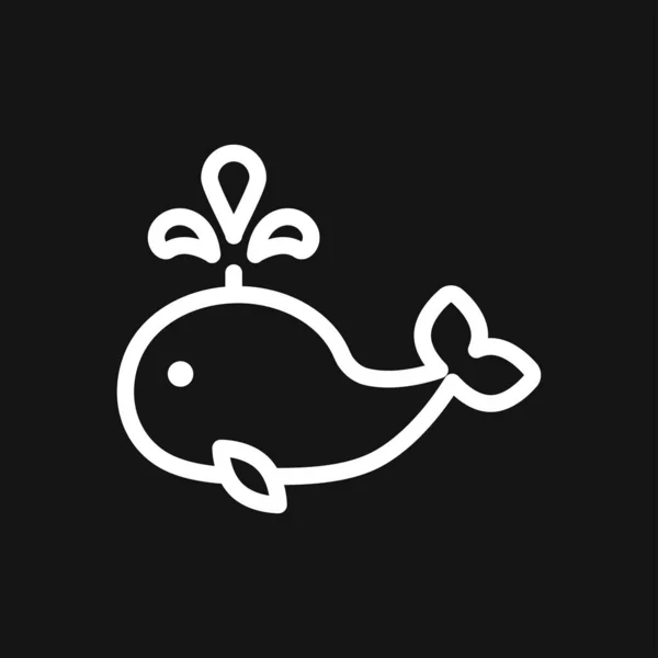Ikona Wieloryba Pod Wodą Symbol Zwierzęcia Izolowany Tle — Wektor stockowy