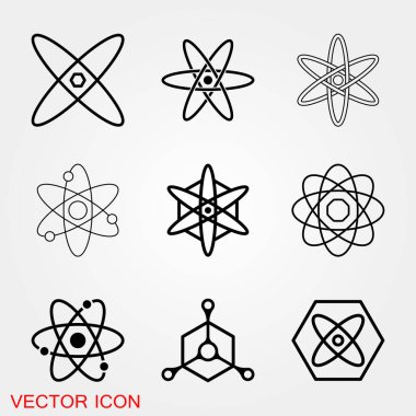 Atom simgesi, siyah bilim kurgu atomu