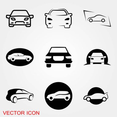 Otomatik simge. Araba simgesi Vektör İllüstrasyonu, otomobil motoru