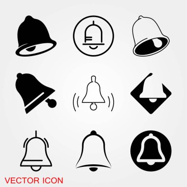 Zil simgesi, arka planda izole edilmiş. Özel.