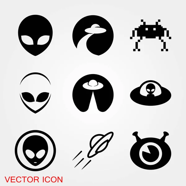 Ufo Alien Saucer Unidentified Flying Object Icon — Stock Vector