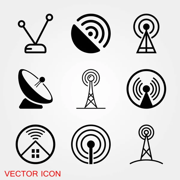 Icône Antenne Antenne Satellite Radar Vecteur — Image vectorielle