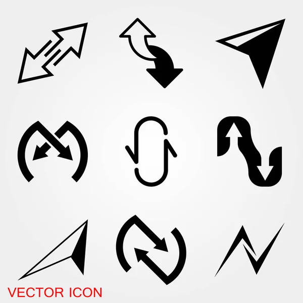 Arrow Icon Stil Plat Modă Izolat Fundal Simbolul Săgeată Pentru — Vector de stoc