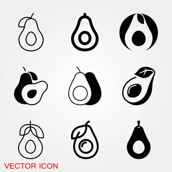 Avocado Icon Web Mobile Modern Minimalistic Flat Design Vector Dark — Stock Vector