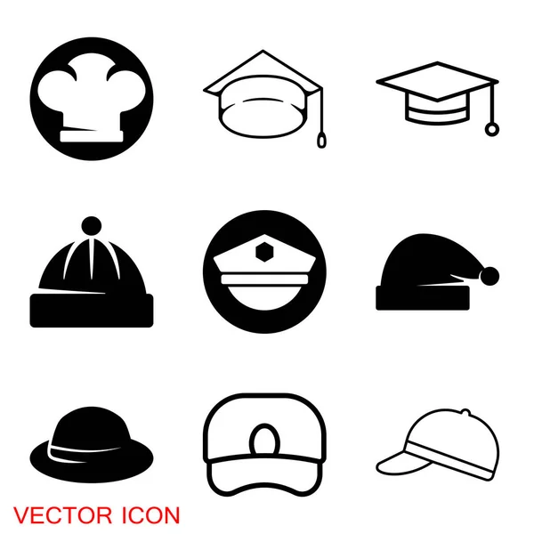 Cap ícone em estilo plano. Ilustração vetorial — Vetor de Stock