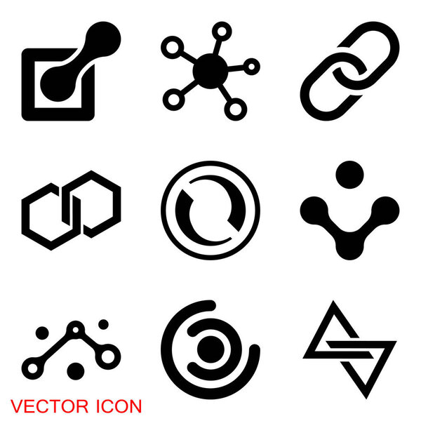Connection icon, design element. Abstract logo idea for business company.