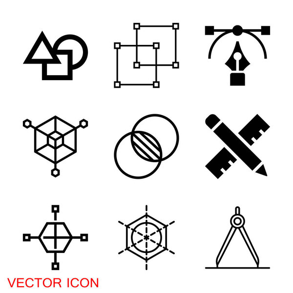 Design icon, symbol of graphic and plastic arts